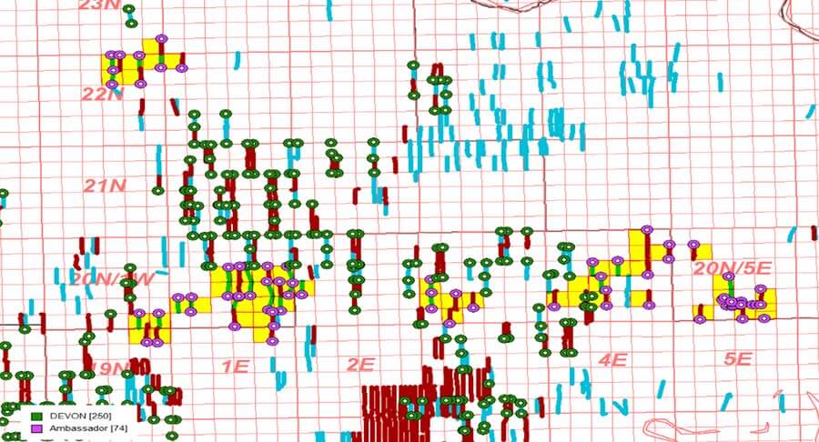 ambassador project drilling areas map<br />
